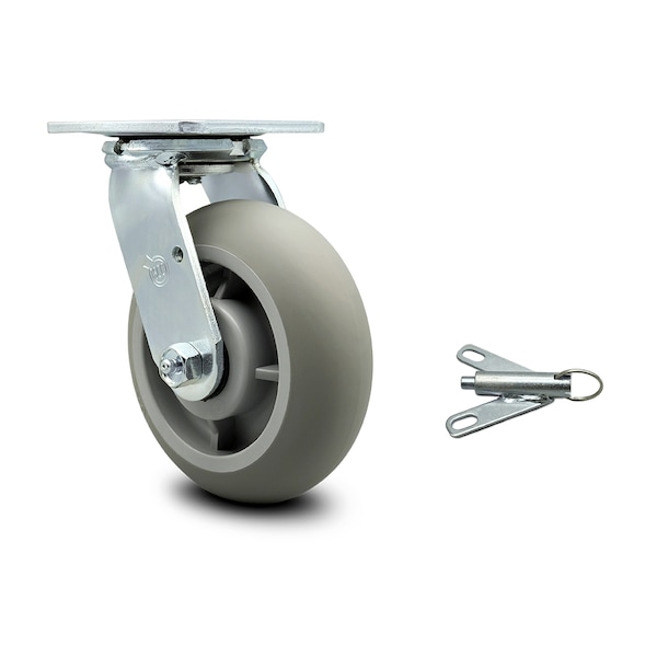 6 Inch Thermoplastic Rubber Swivel Caster with Ball Bearing and Swivel Lock SCC